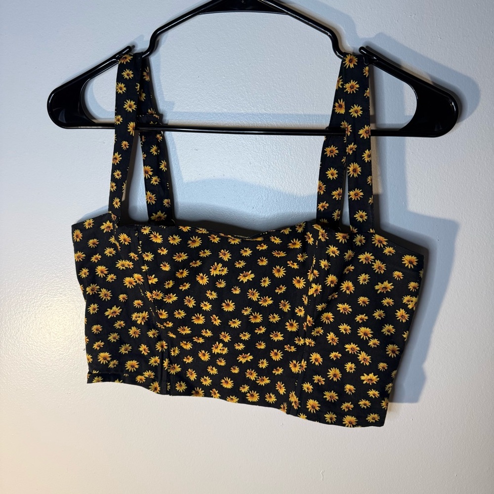 WeWoreWhat Sunflower Crop Corset Top – Size Small